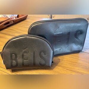 Beis cosmetic pouch set in black